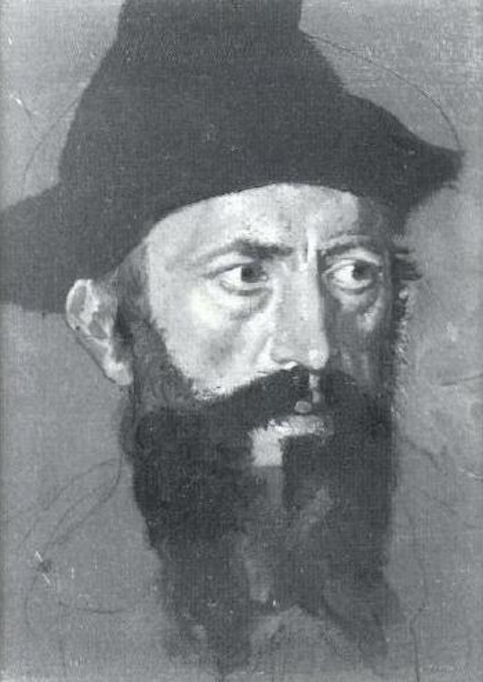 Portrait of bearded man with hat by Franz von Defregger