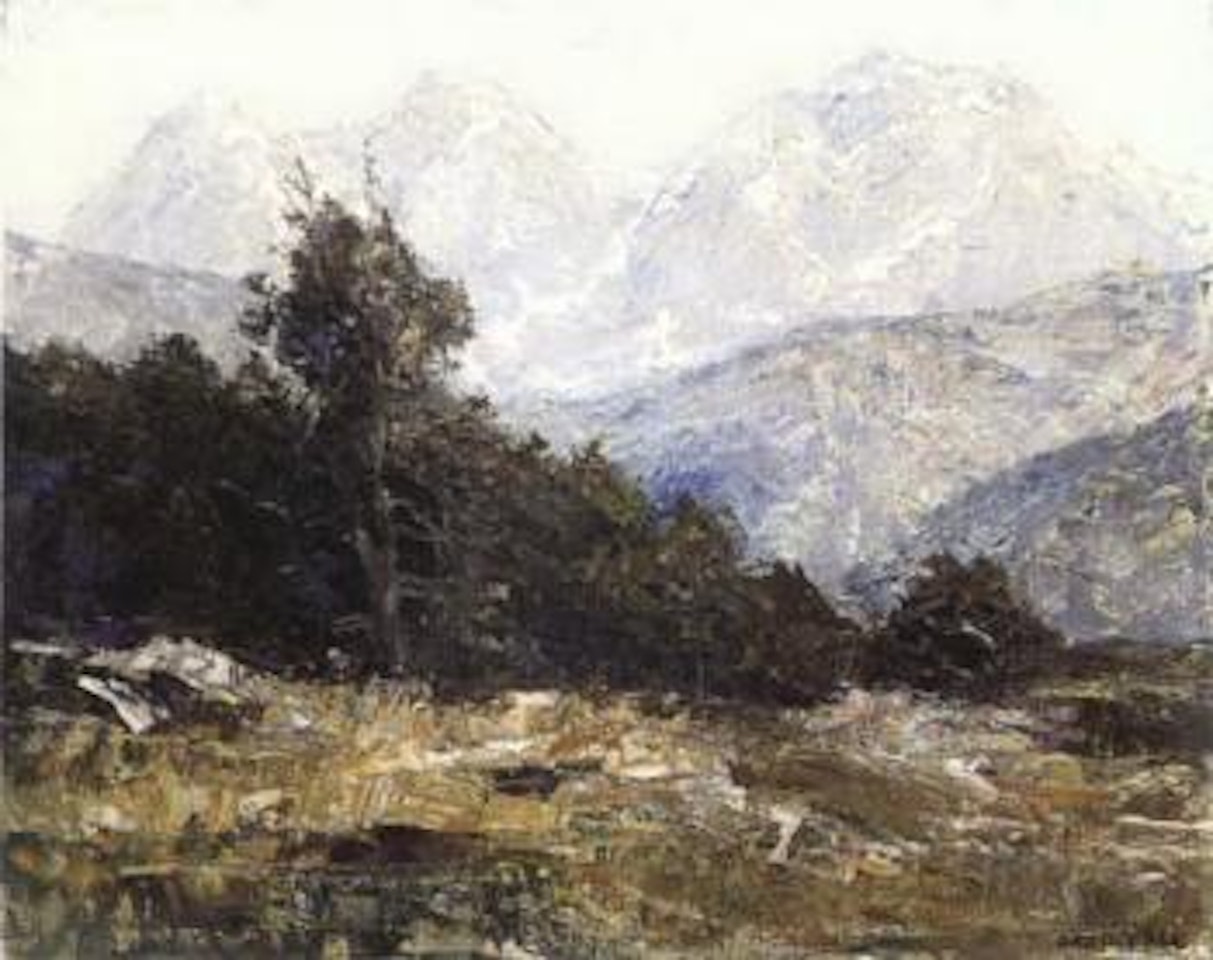 Eiger, Moench and Jungfrau - three snowcovered mountains by Otto Pippel
