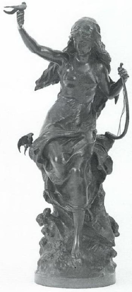 Allegorical figure of woman with swallow and little harp by Mathurin Moreau