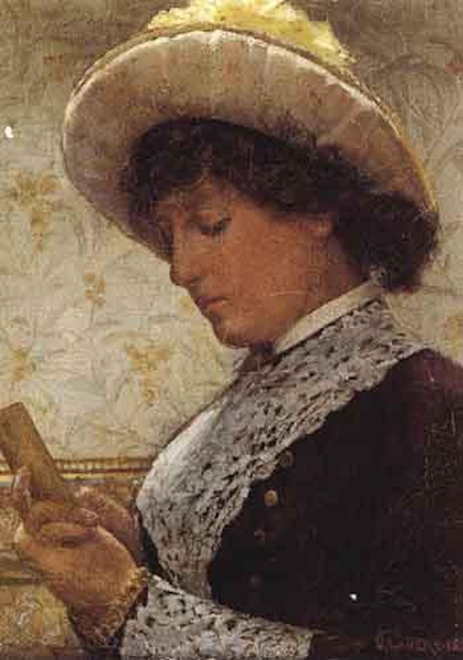 Portrait of Alice Wright reading by John Lavery