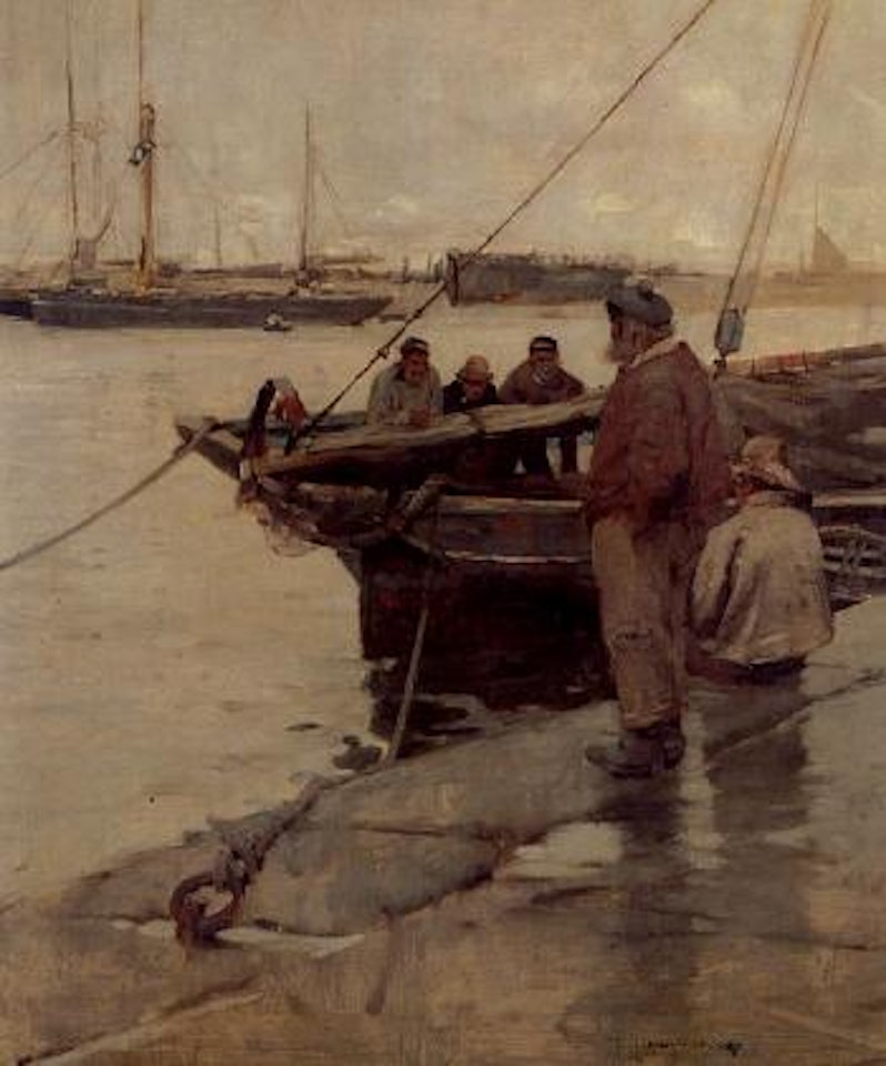 On the quayside by Sir Frank Brangwyn