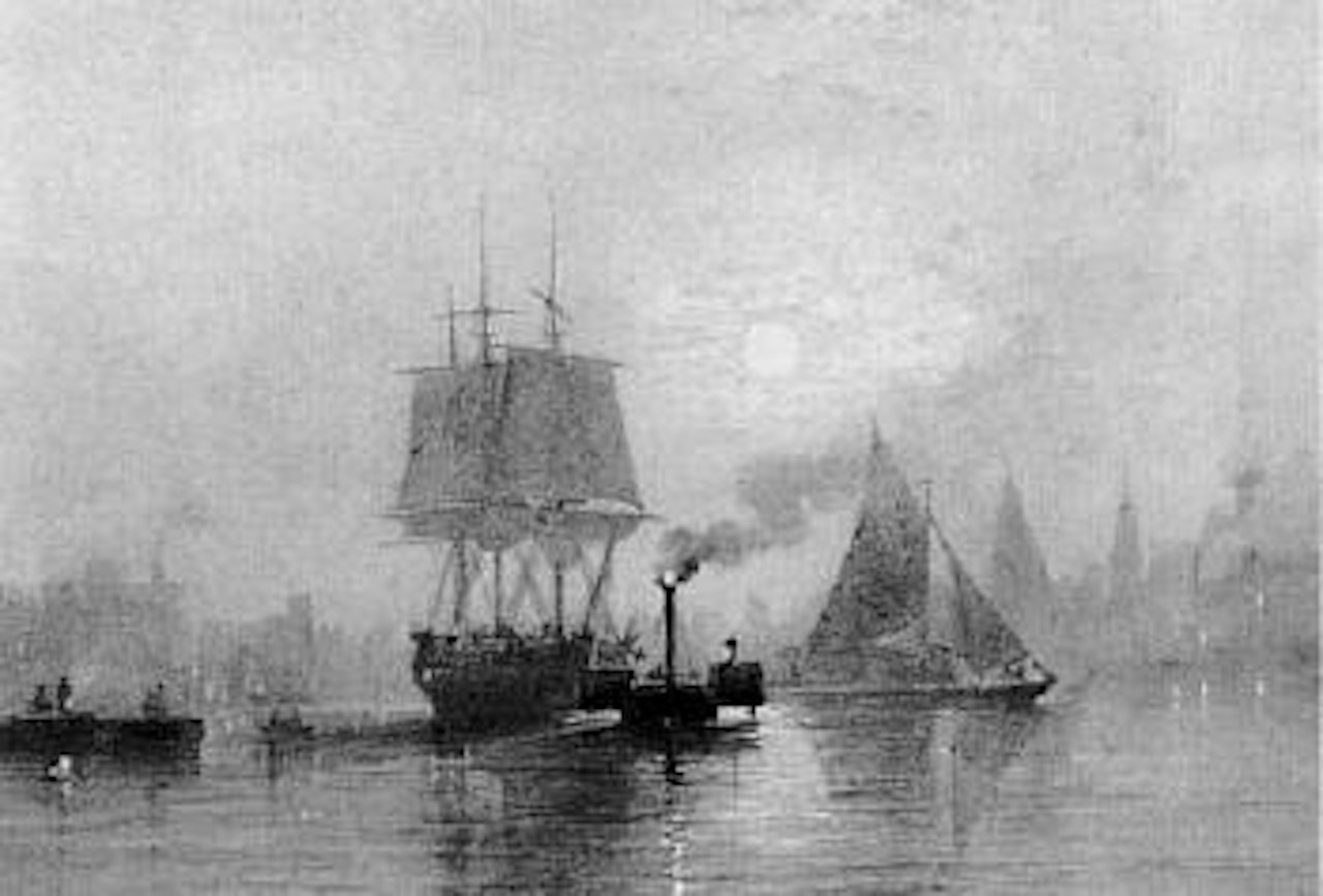 On the Thames - moonlight by Edward Duncan