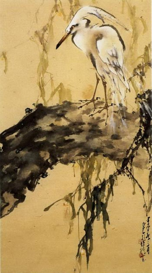Egret and willow by Zhao Shao'ang
