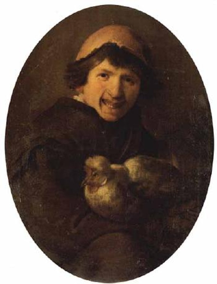 Peasant holding a hen by Jan Miense Molenaer