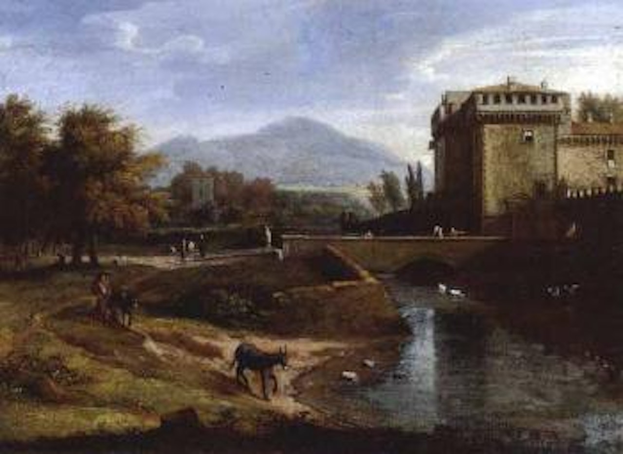 Entrance to l'Abbazia di Grottaferrata by Gaspar van Wittel