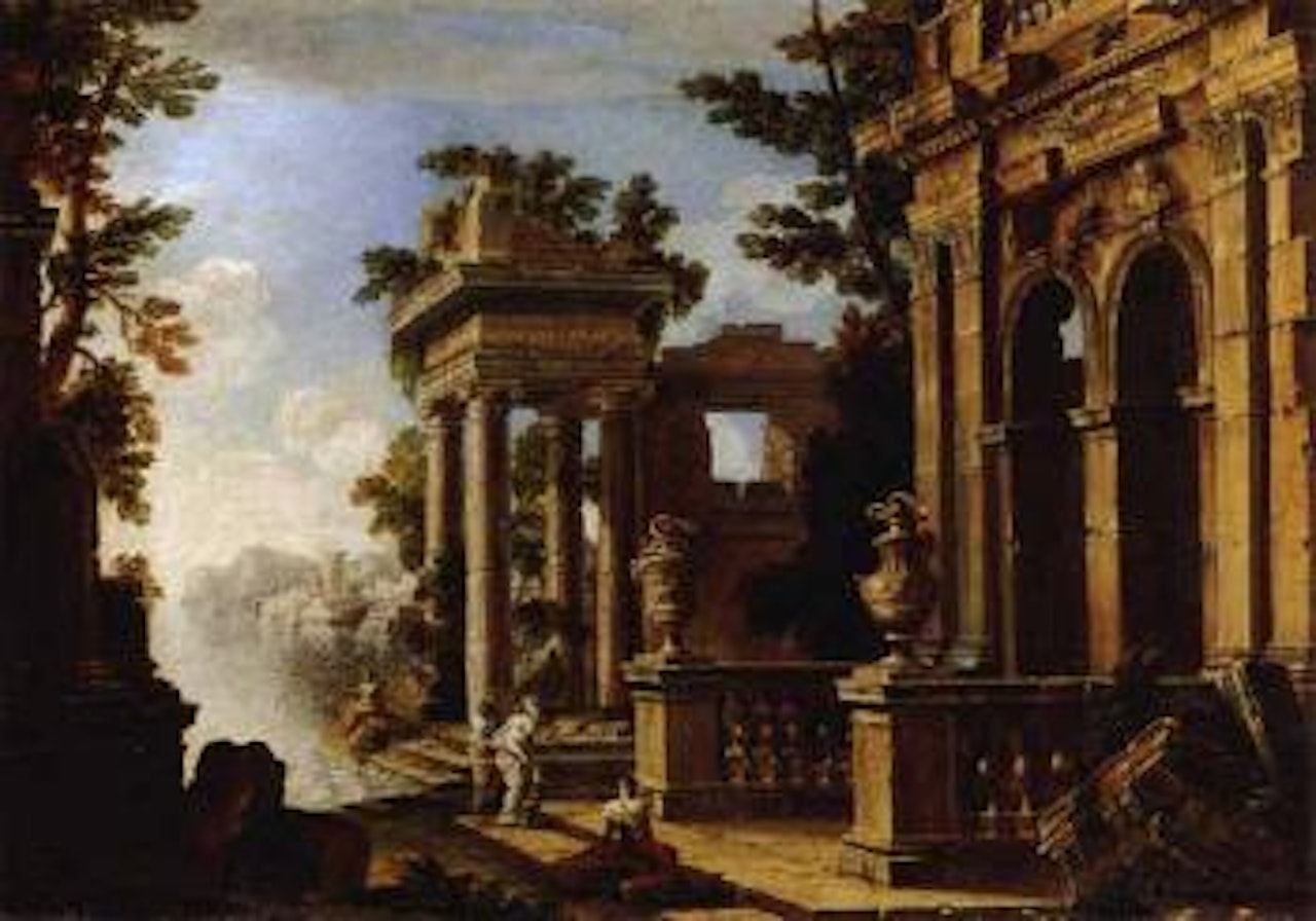 Landscapes with figures by ruined palaces by Viviano Codazzi