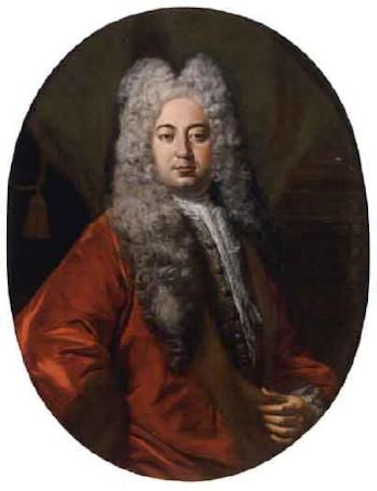 Portrait of gentleman with red velved jacket by Francesco Solimena