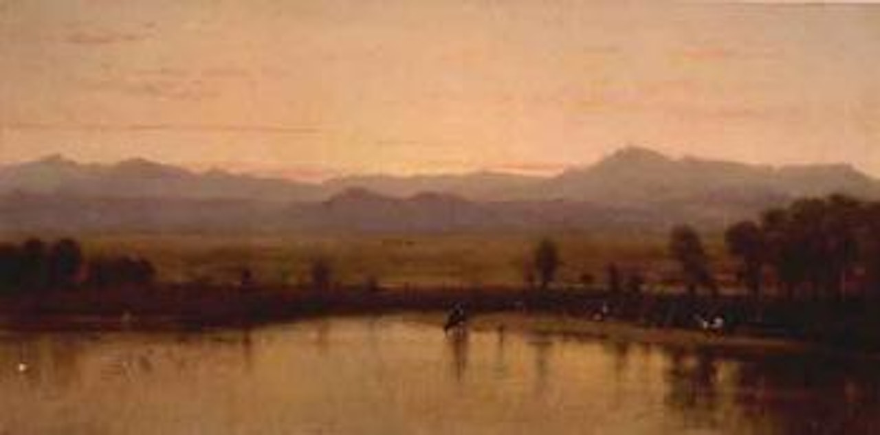 Twilight on plains, Platte River, Colorado by Worthington Whittredge