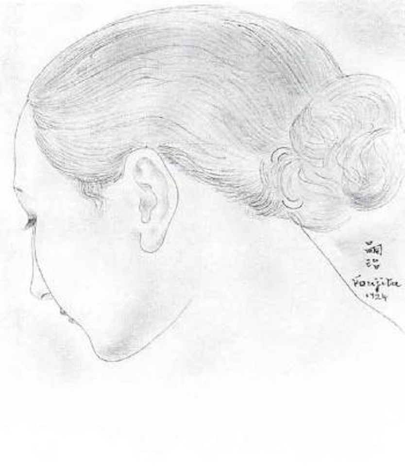 Profil au chignon - Youki by Leonard Tsuguharu Foujita
