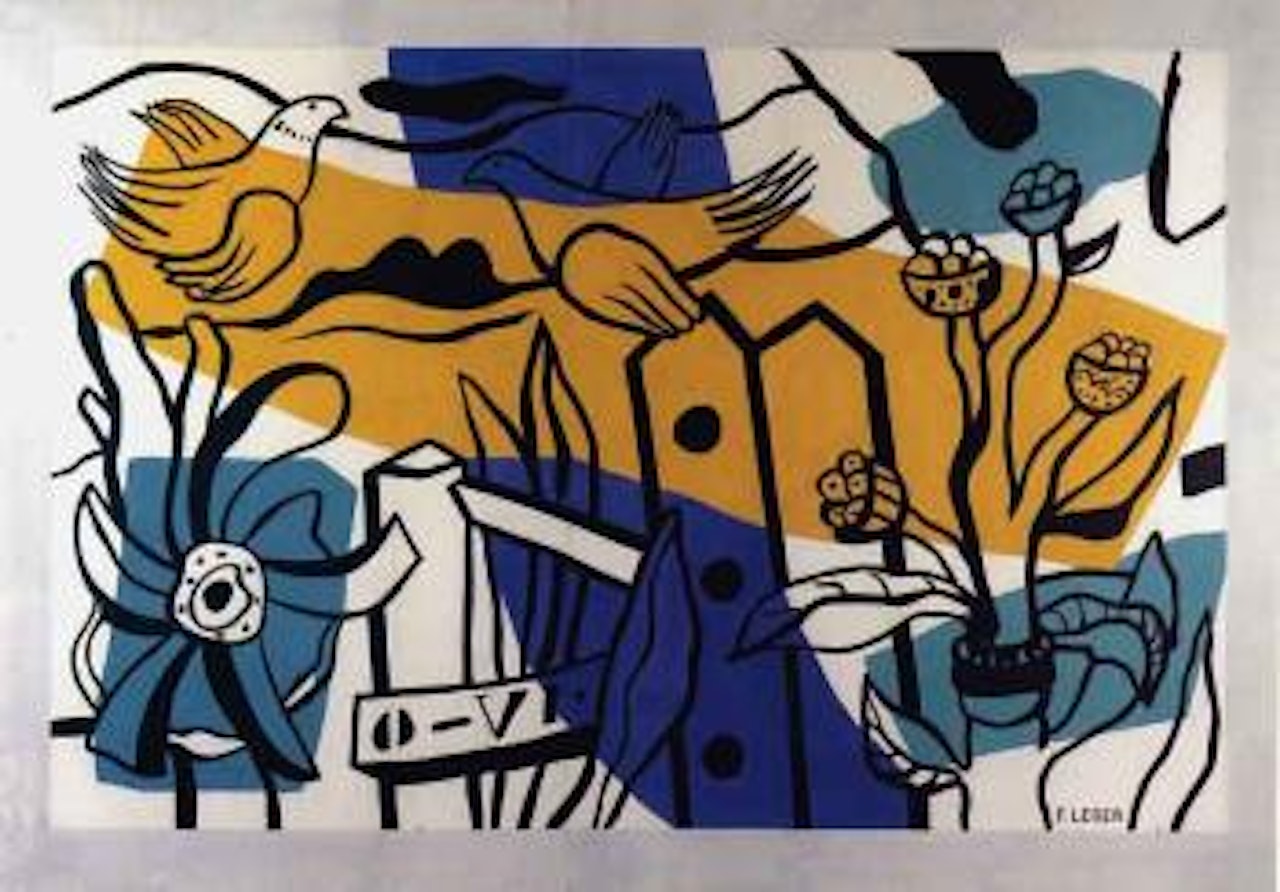 Deuz oiseaux dans les fleurs by Fernand Leger
