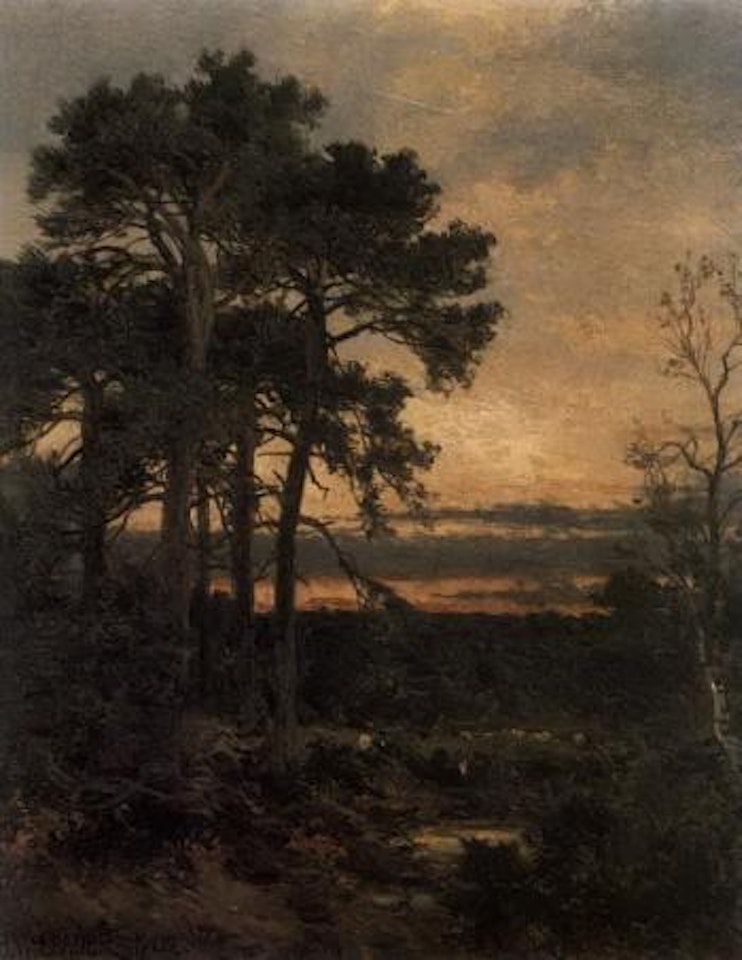 Evening in Surrey Wolds by Benjamin Williams Leader
