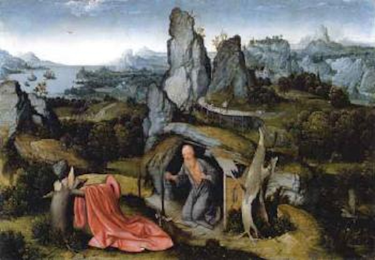 Panoramic landscape with Saint Jerome by Joachim Patenier