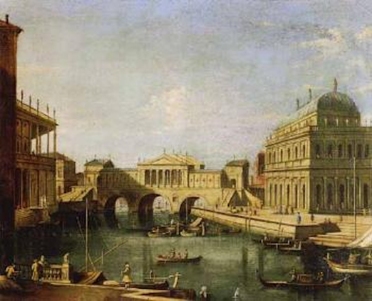 Palladian design for the Rialto bridge by Canaletto