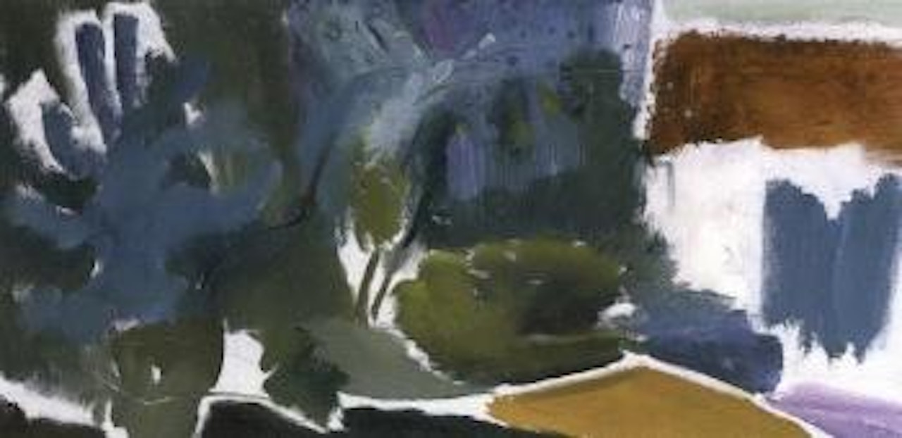 Blue door, blue tree by Ivon Hitchens