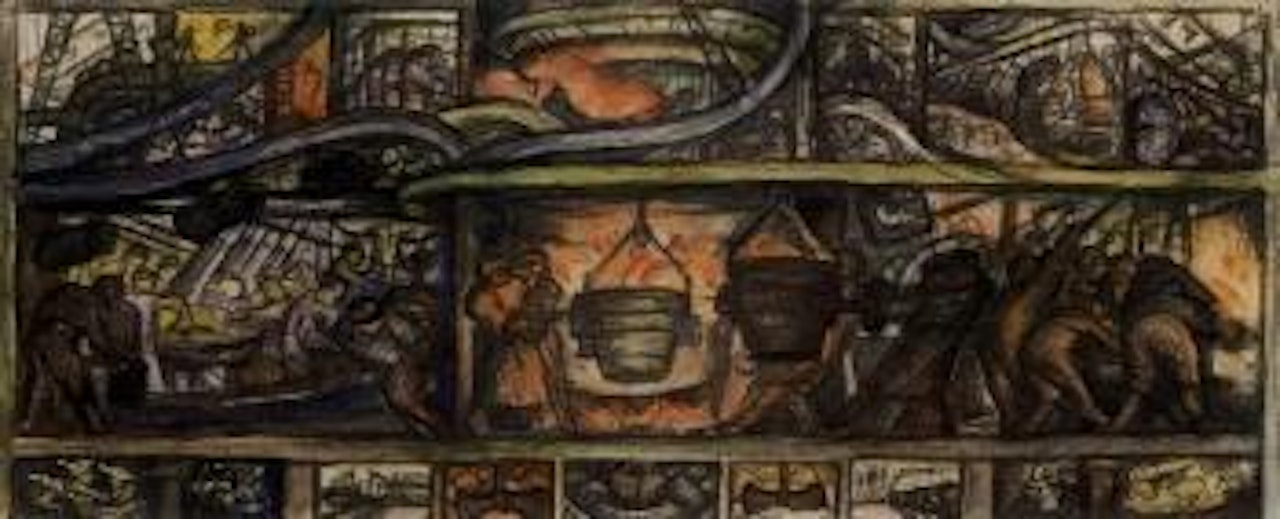 Study for a mural at the Detroit Institude of Arts by Diego Rivera