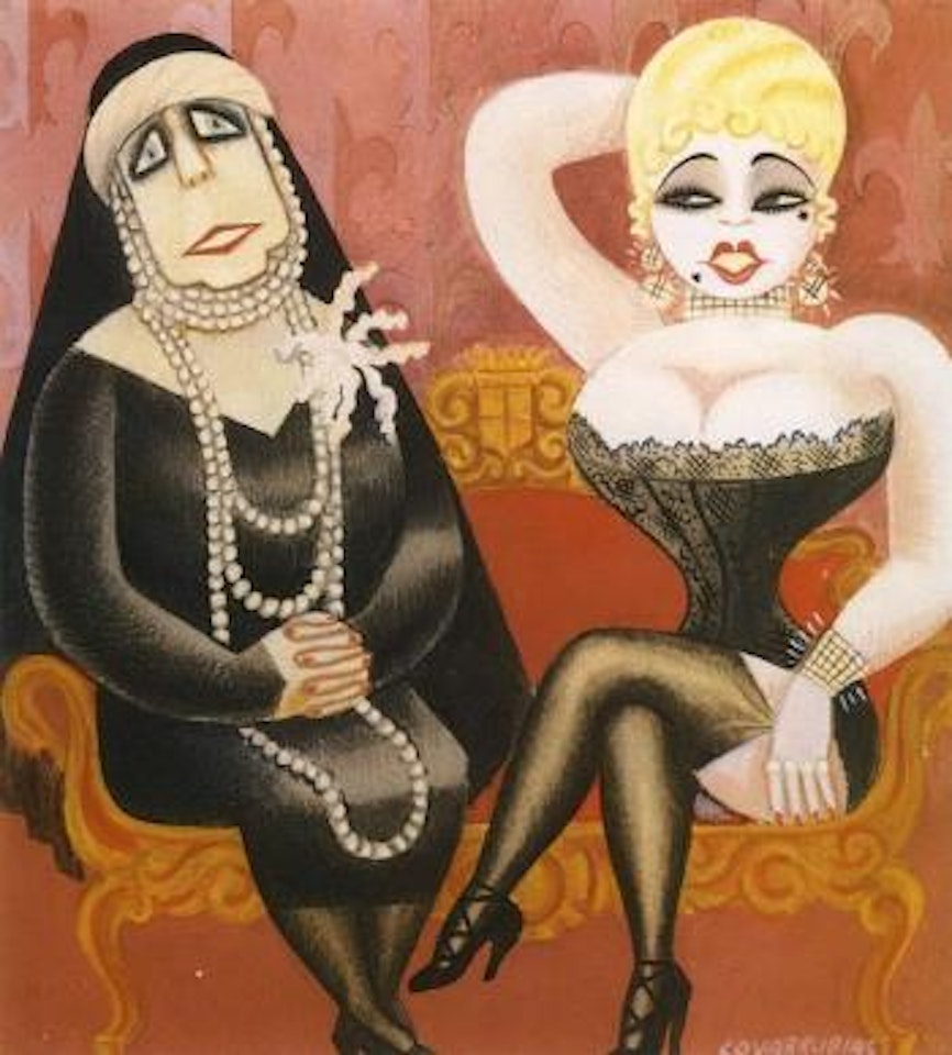Impossible interview no 7, Queen Mary of Rumania - May West by Miguel Covarrubias