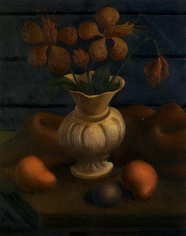 Still life with flowers in vase by Mario Carreno