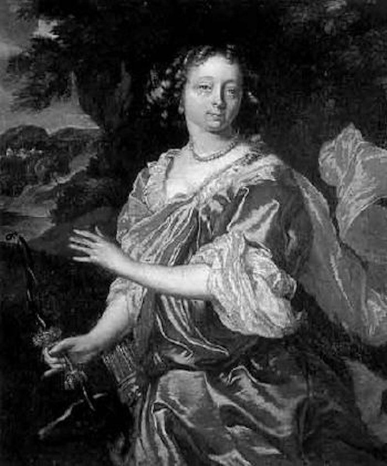 Diana with a bow and hunting dog by Jacob van Loo