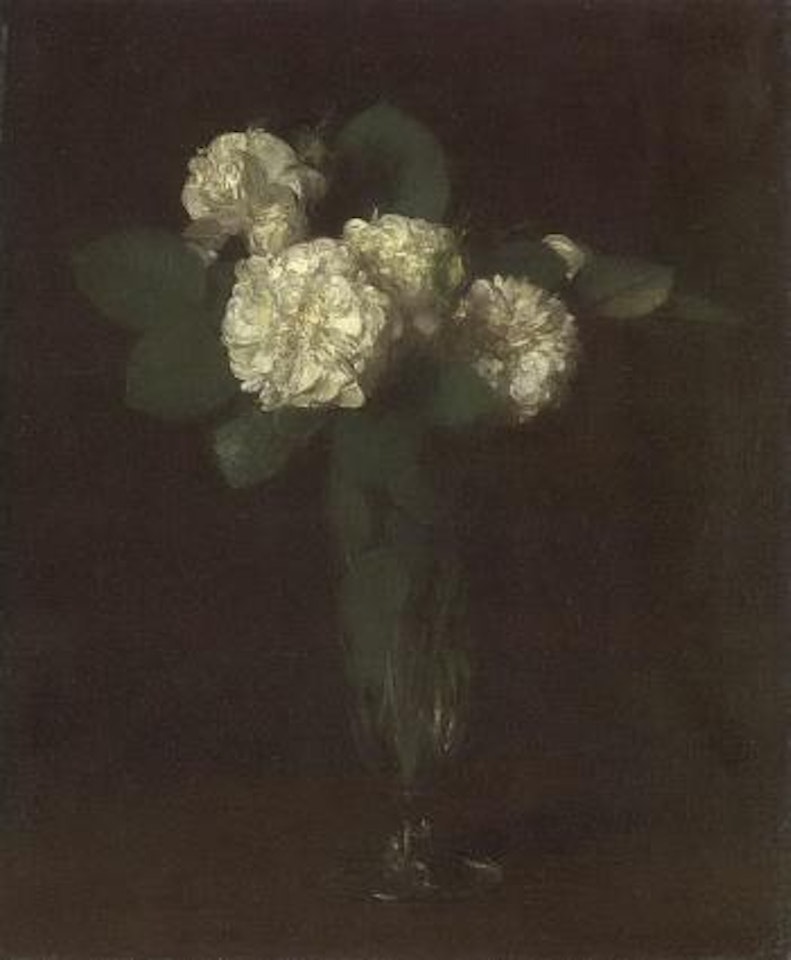 Roses blanches dans une flute a champagne by Henri Fantin-Latour