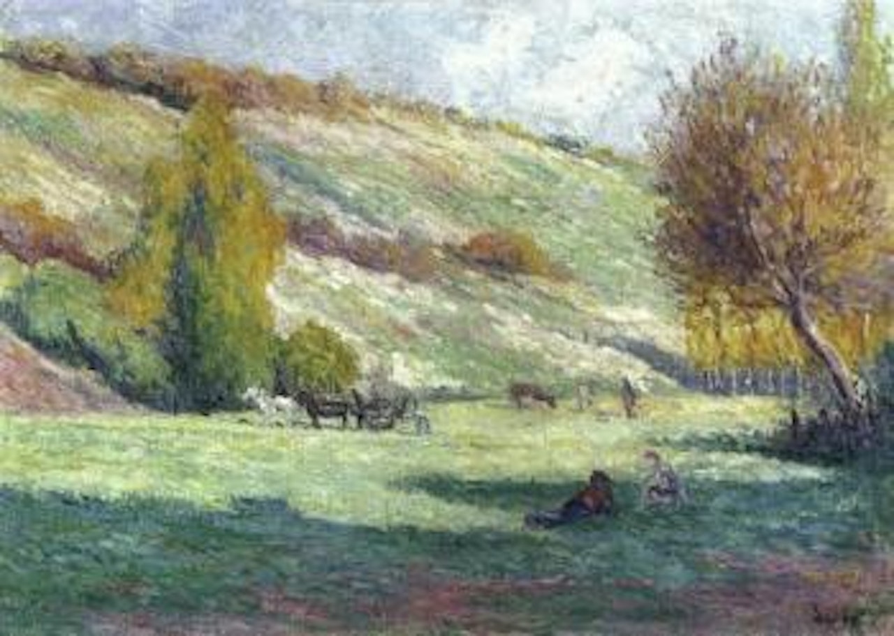 Bessy sur Cure, paysage anime by Maximilien Luce