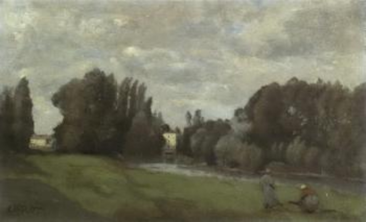 Le moulin dans les arbres - environs de Beauvais by Jean Baptiste Camille Corot