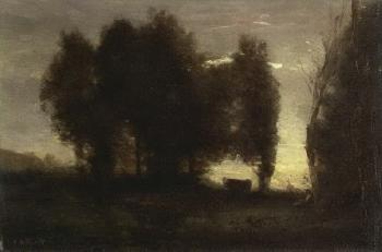 Le petit dormoir - Soleil couchant by Jean Baptiste Camille Corot
