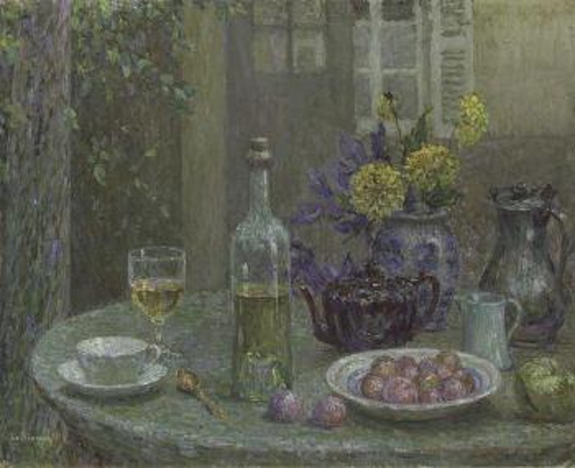 Les dahlias jaunes by Henri Le Sidaner