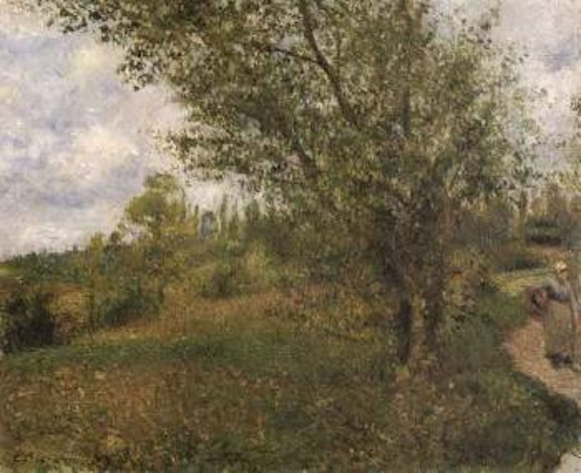 Paysage a Pontoise, a travers les champs by Camille Pissarro