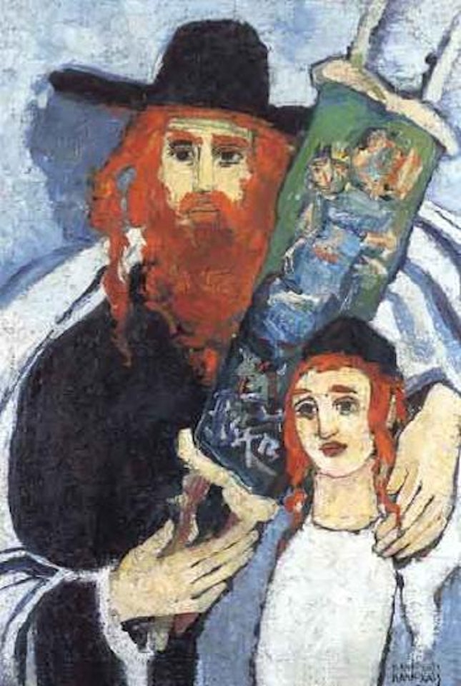 Rabbi and Bramitzvah boy by Emmanuel Mané-Katz
