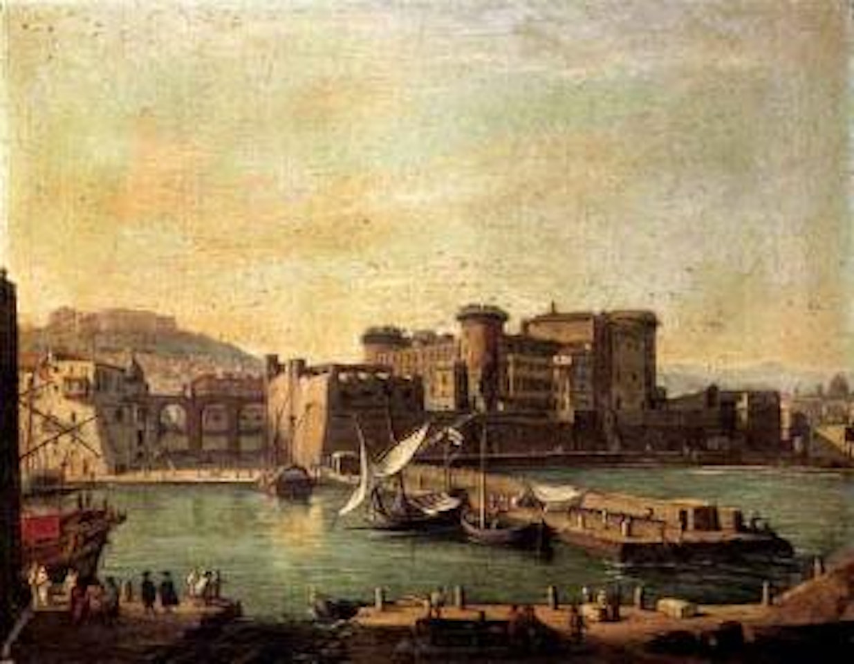 Darsena, Naples. Naples from the sea with Castel dell'Ovo by Gaspar van Wittel