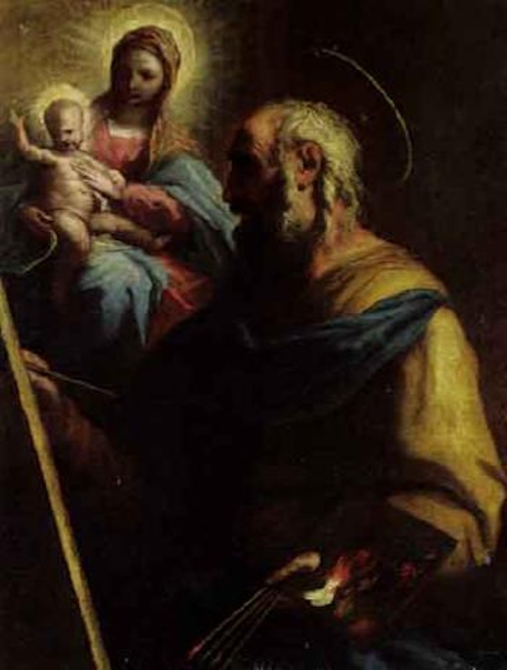 Saint Luke painting the Madonna and Child by Circle of Luca Giordano
