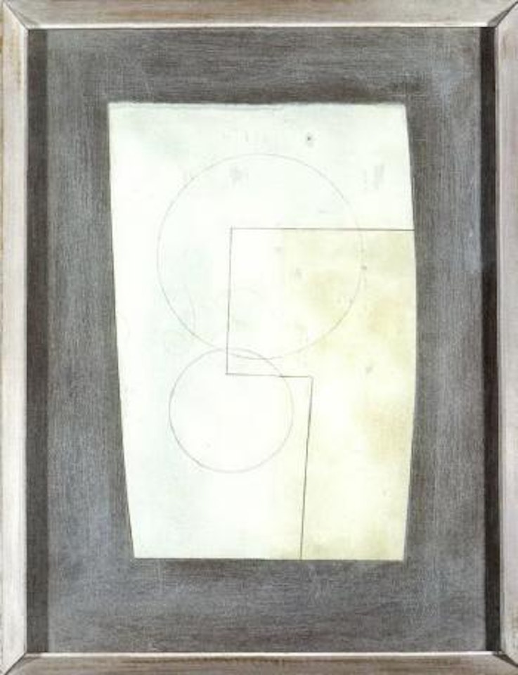 July 63 - two circles transparent green by Ben Nicholson, O.M.
