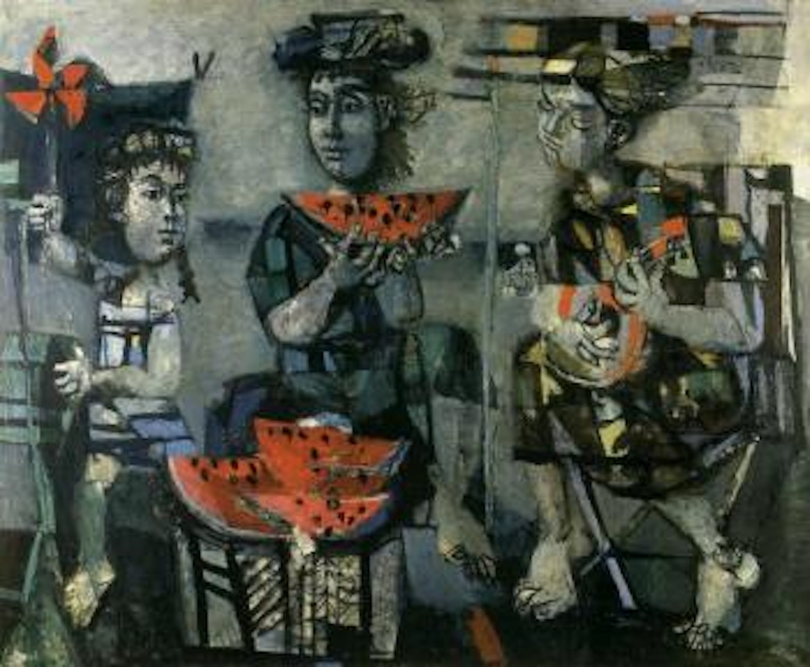 Trois personnages aux pasteques by Antoni Clavé