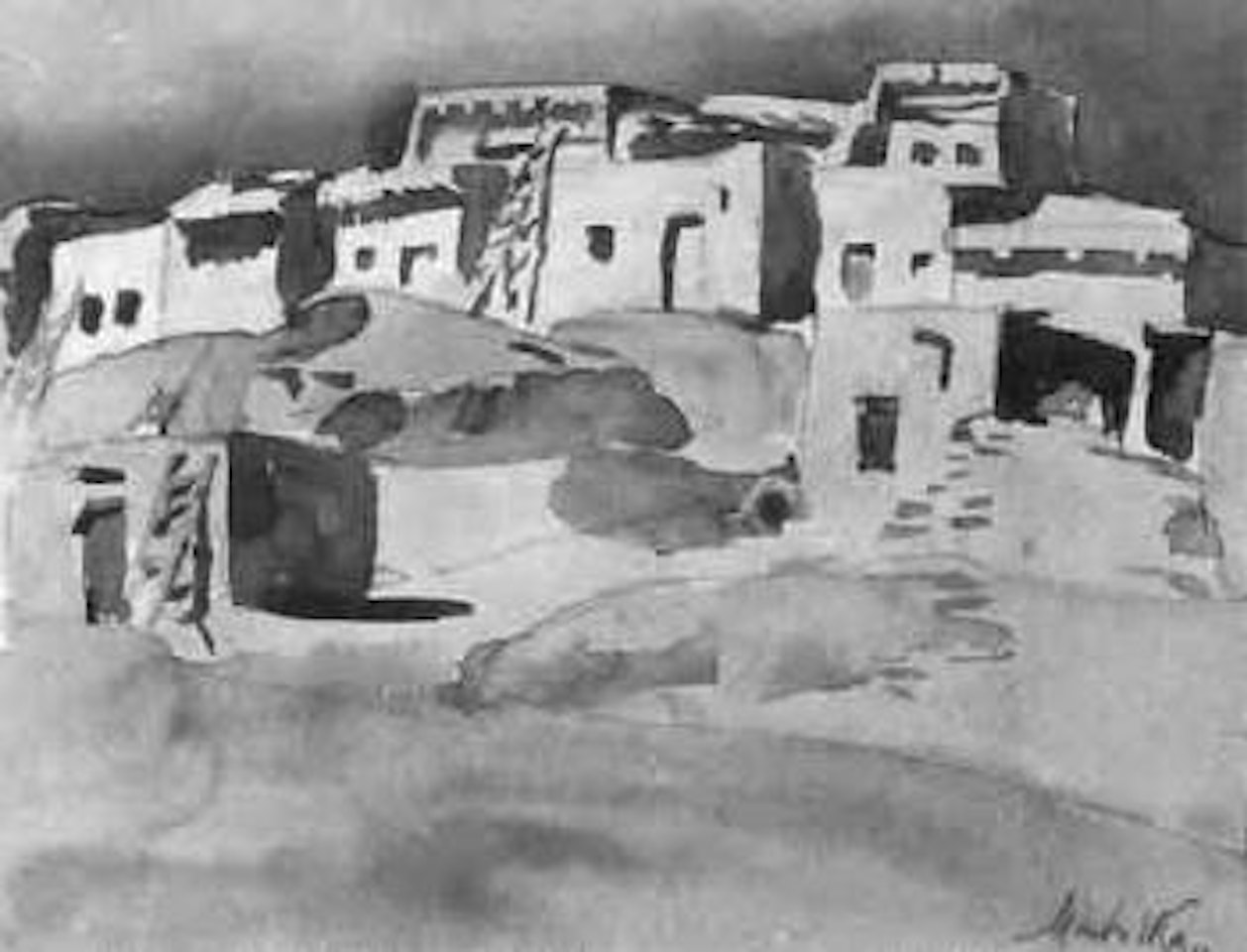 Adobe houses by Jan Matulka