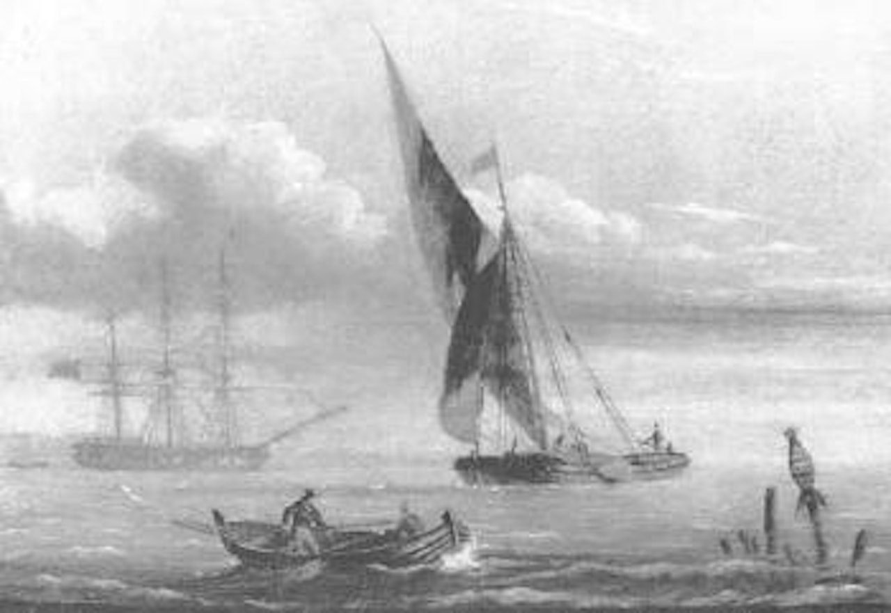 Dutch Barge on the Thames by Joseph Walter Of Bristol