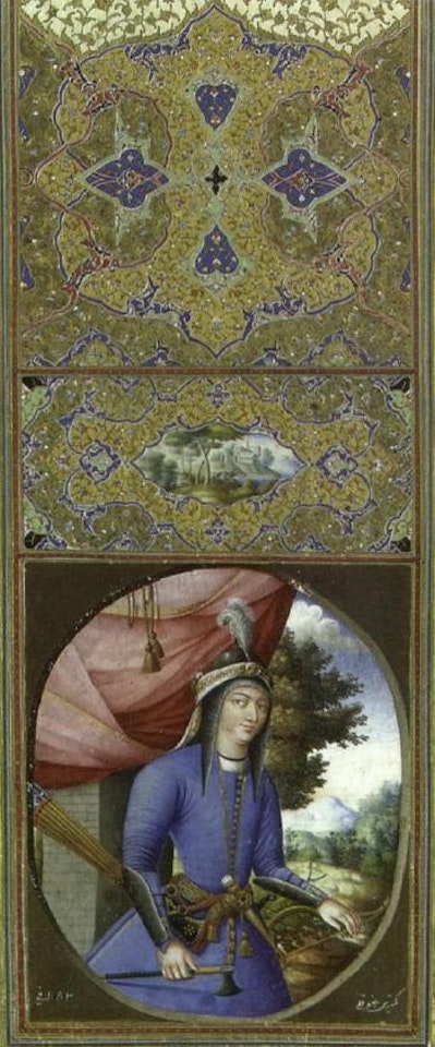 Young prince dressed as hunter by Safavid School