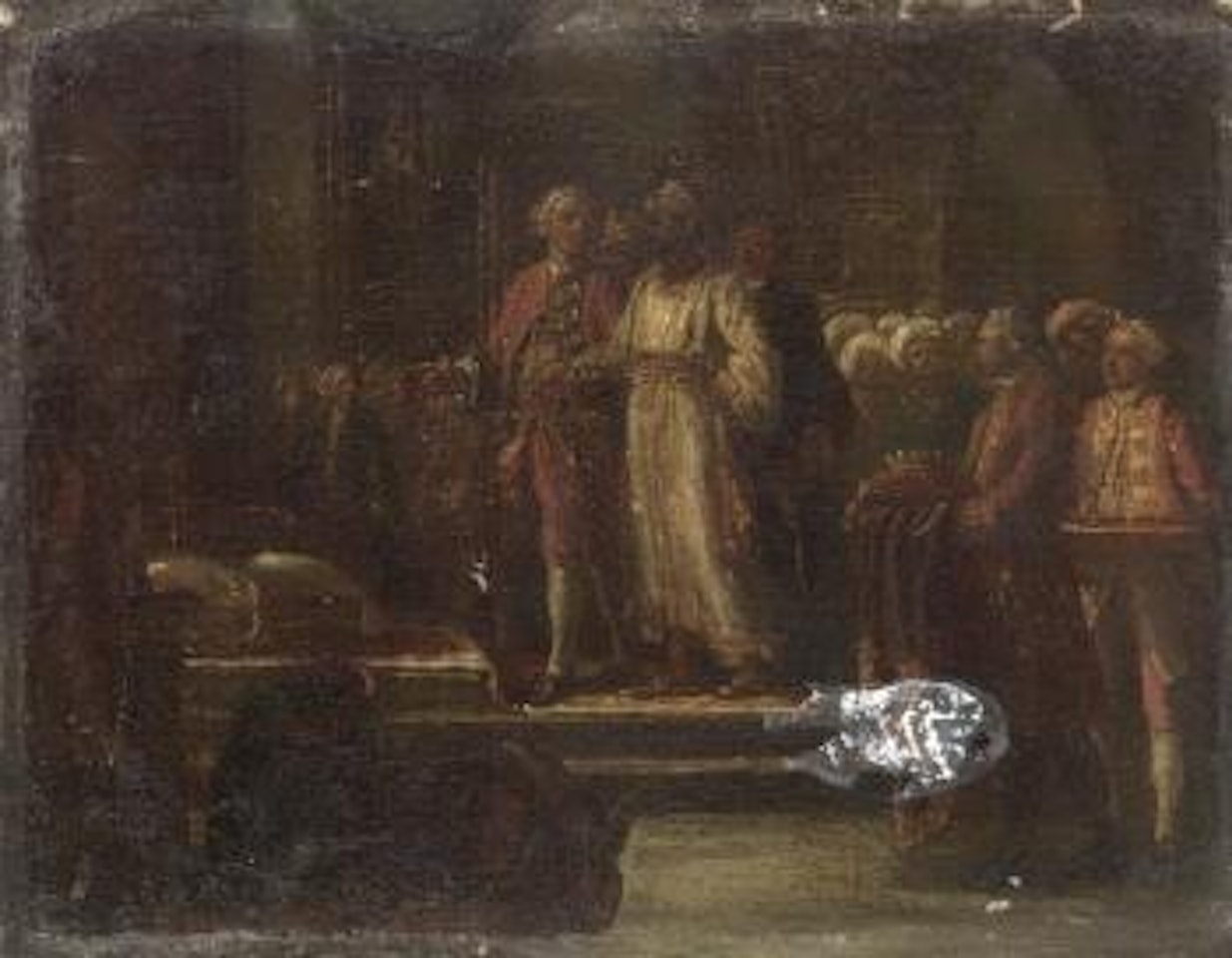 Robert Clive meeting Mir Jafar, Nawab of Murshibdabad by English School