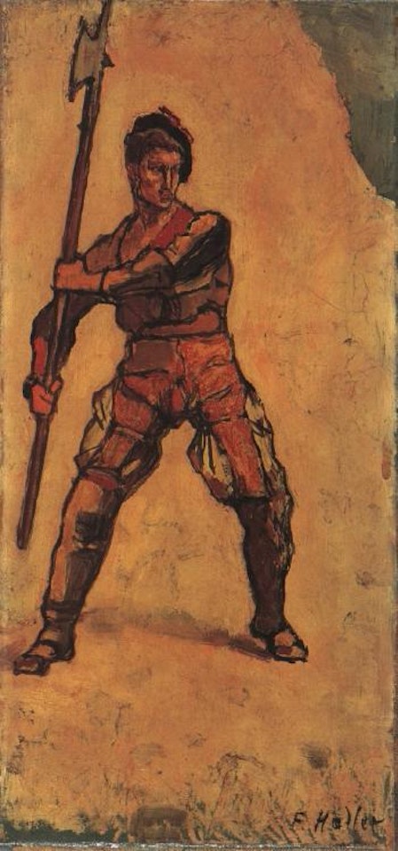 Soldier in Marignano, covering retreat by Ferdinand Hodler