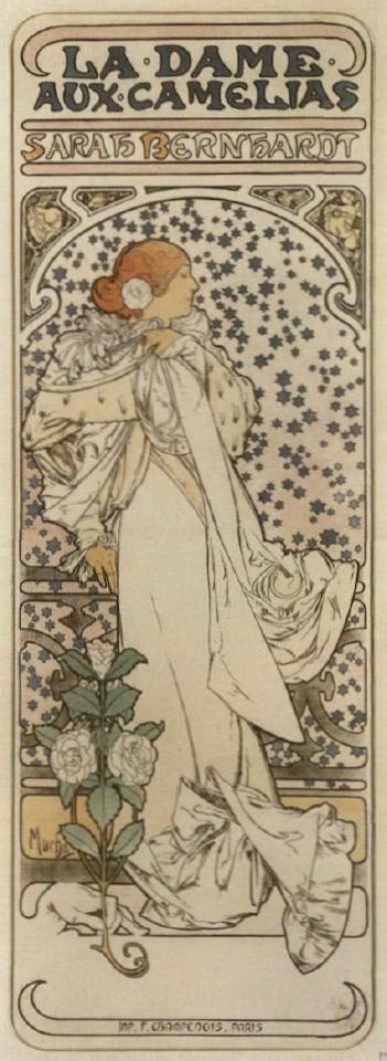 La Dame aux Camelias Var.1 by Alphonse Mucha