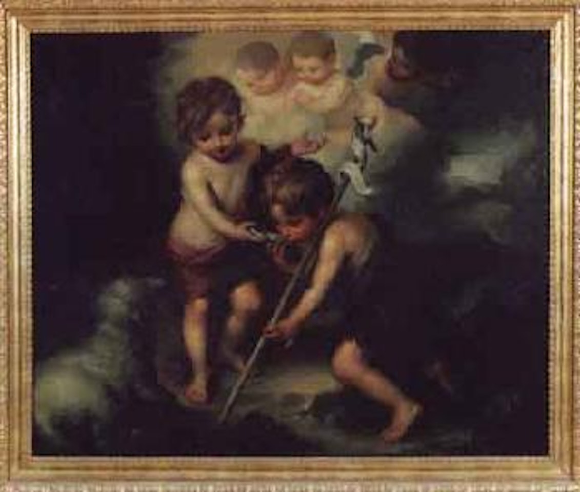 Infant Christ serving water to Infant St. John Baptist by Bartolomé Esteban Murillo