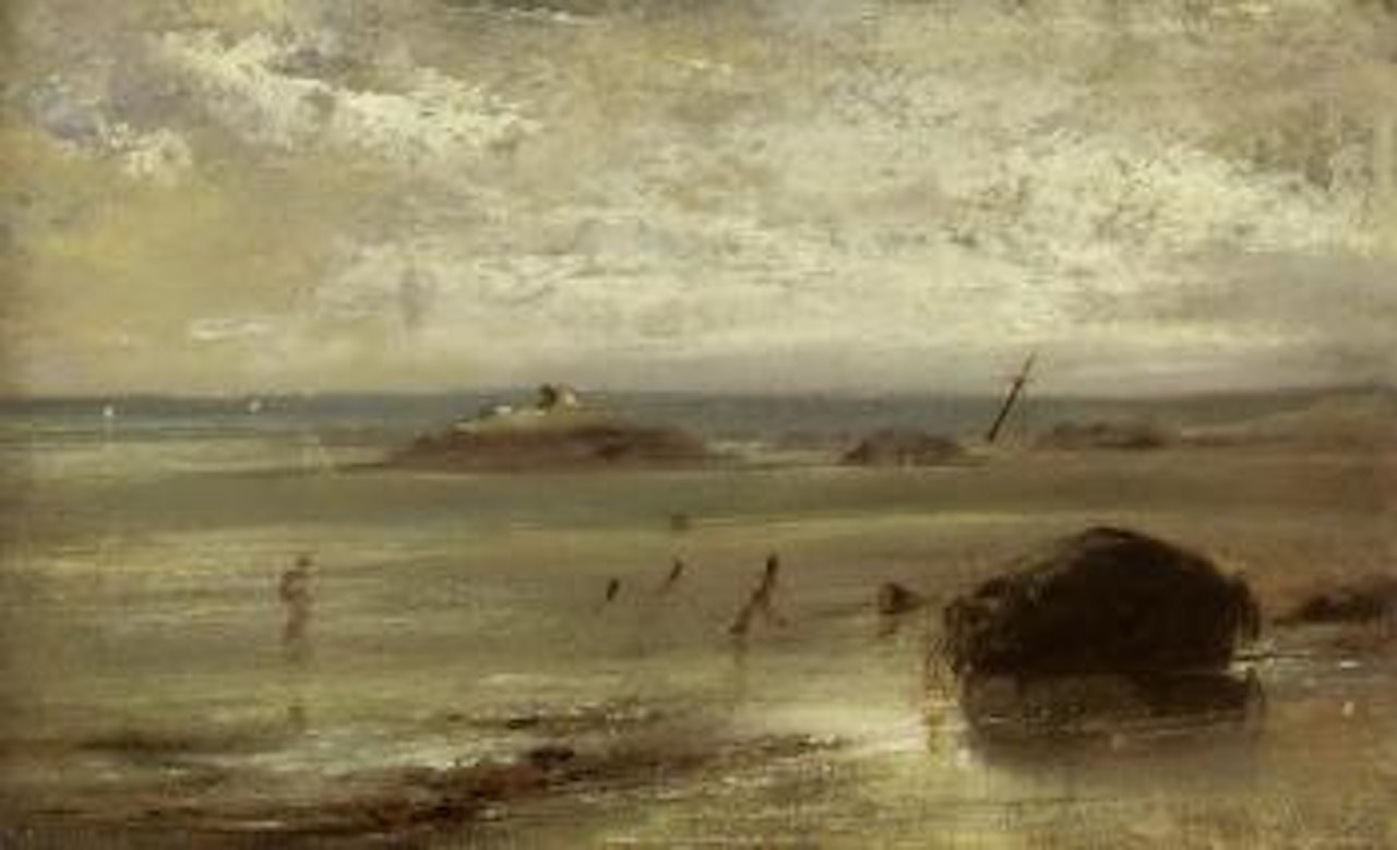 Williamstown Strand. Study of hollyhocks by John Constable