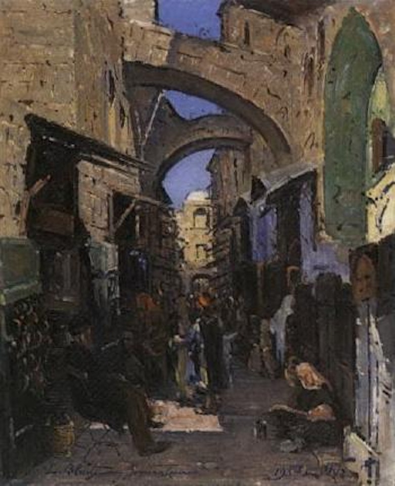 Market scene in Jerusalem by Ludwig Blum
