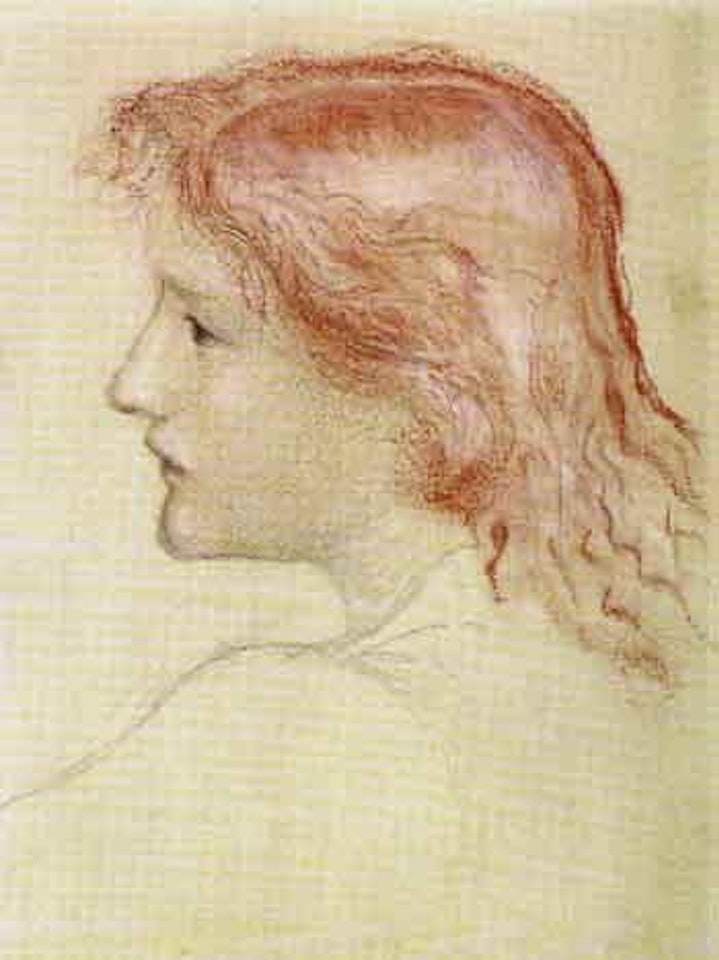 Study of girl's head, looking to left by Edward Coley Burne-Jones