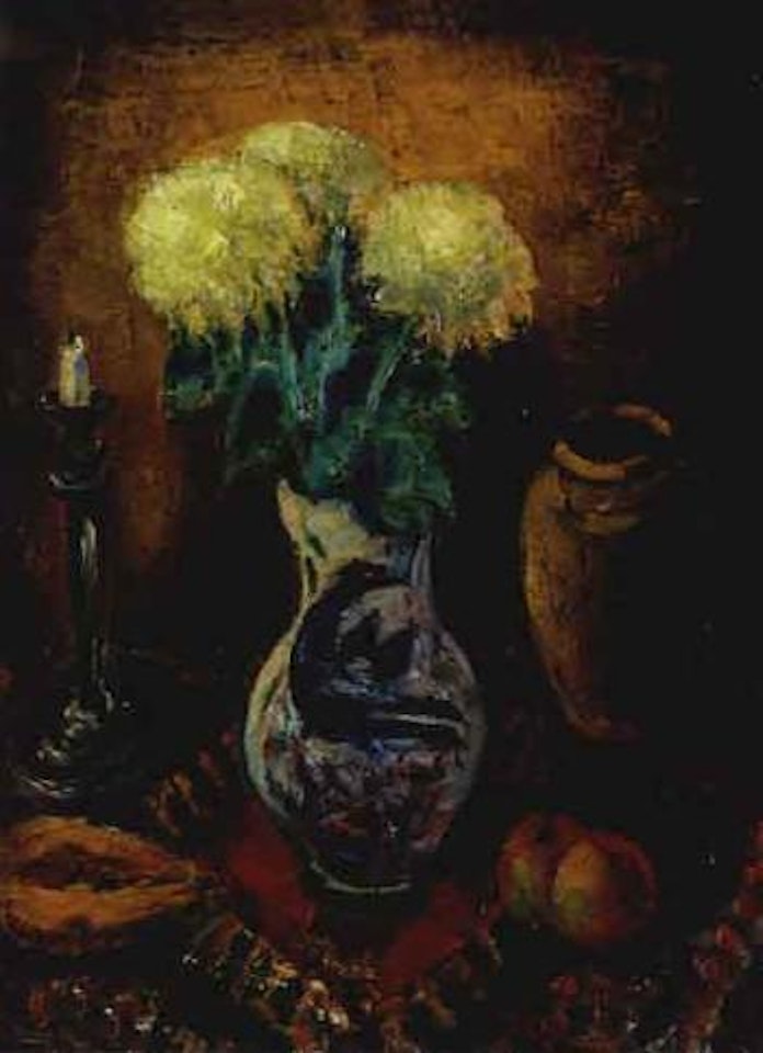 Still life with chrysanthemums by Arnout Colnot