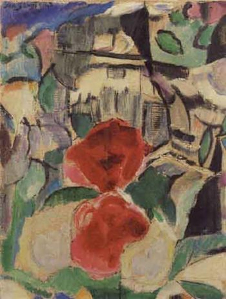 Flowers in landscape by Jan Sluyters