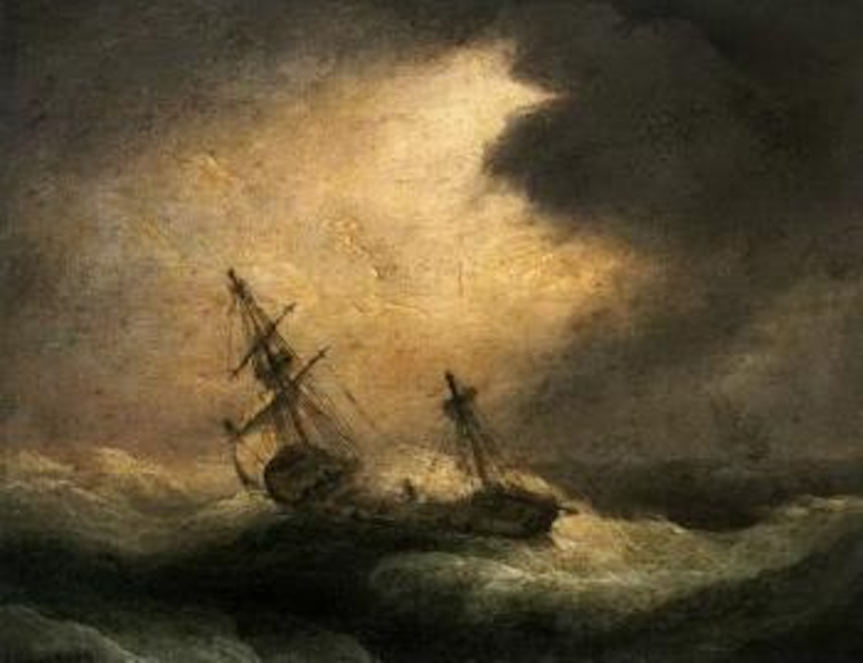 Dismasted ship by Thomas Luny