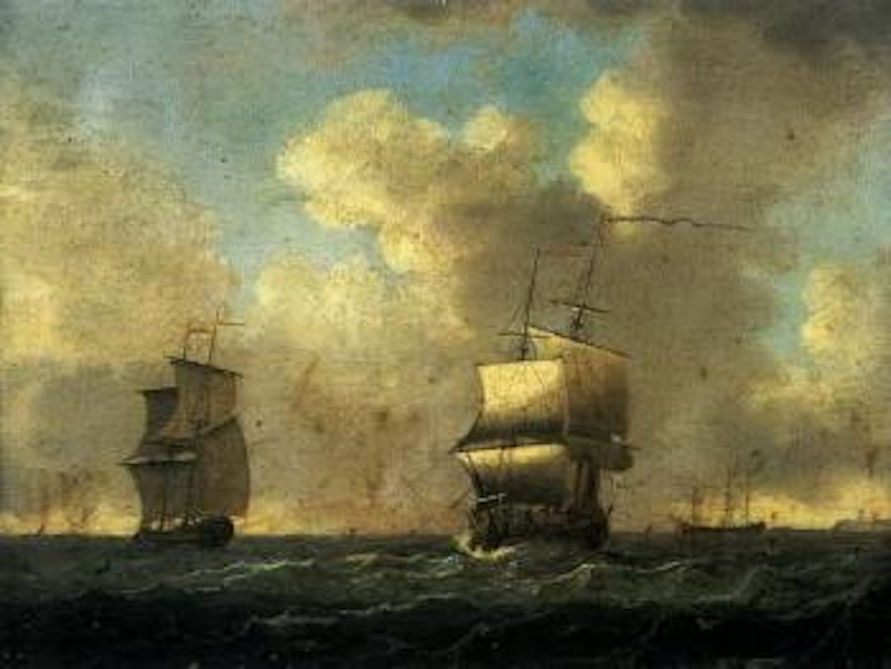 Man-o-war and other shipping off Torbay by Francis Swaine