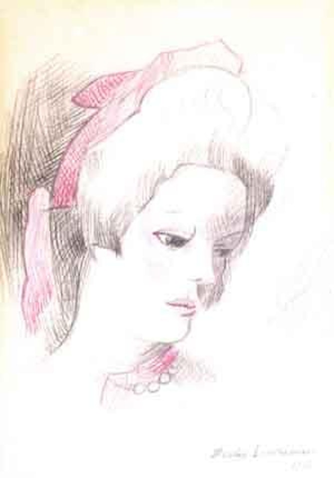 Jeune fille au collier de perles by Marie Laurencin