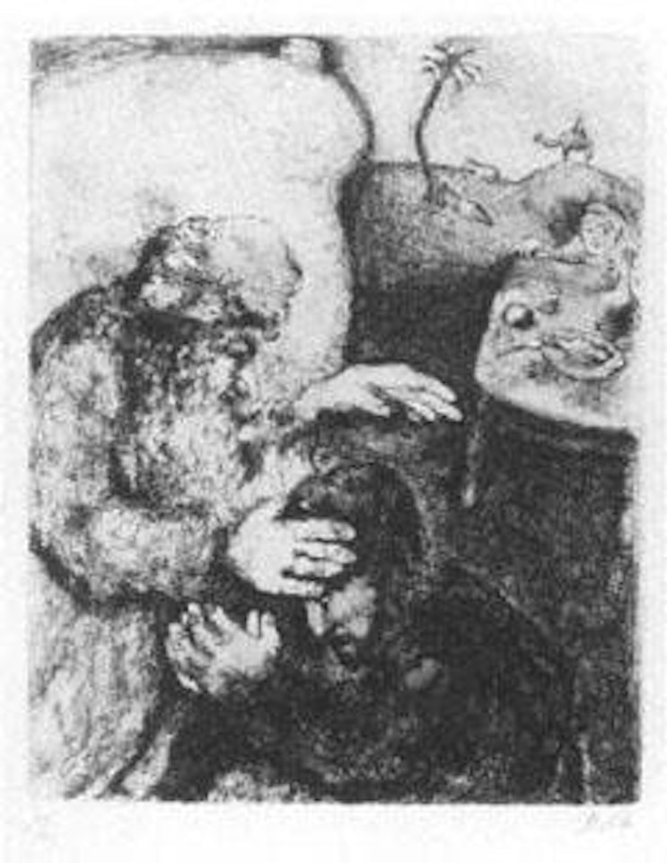 Jacob being blessed by Isaac-La Bible by Marc Chagall