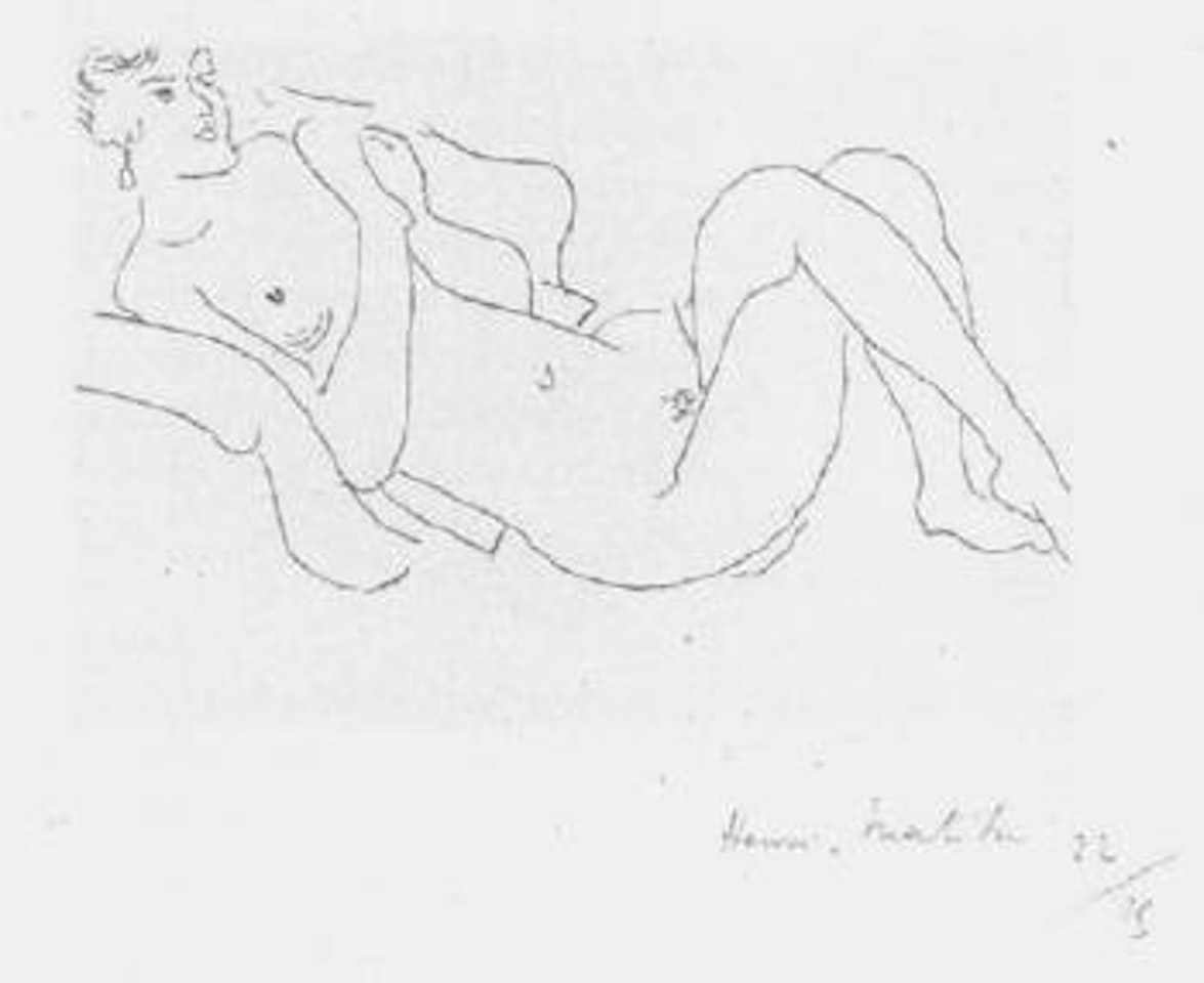 Nu allonge, jambes repliees by Henri Matisse